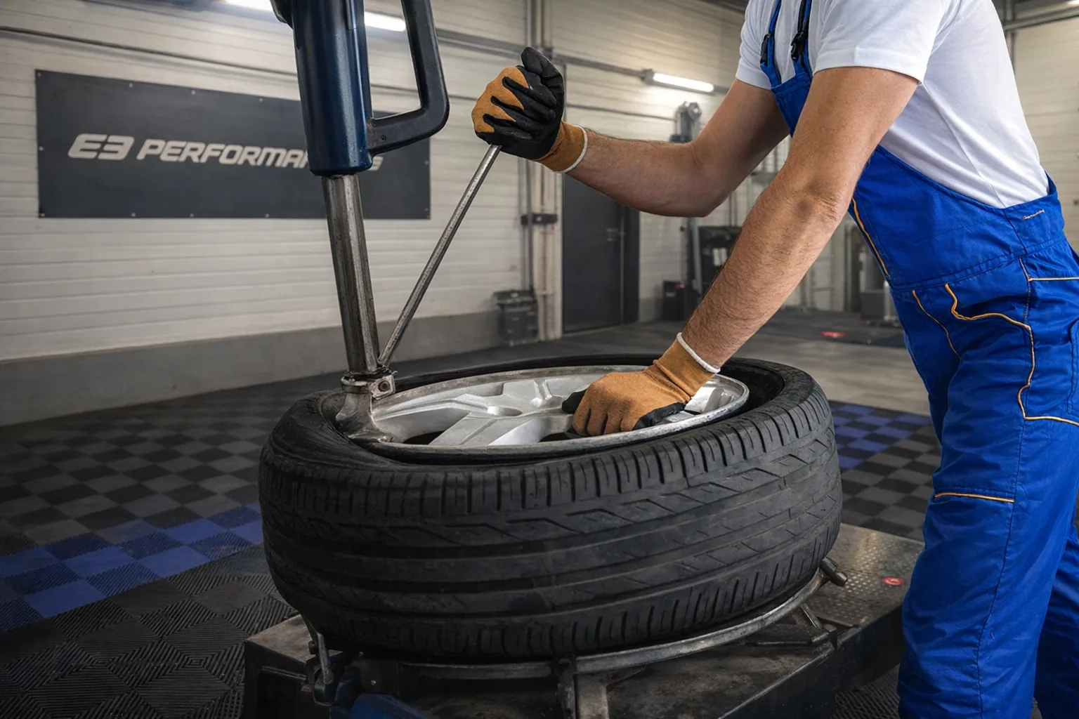 Montage pneumatique sur machine à chausser — E3 Performance